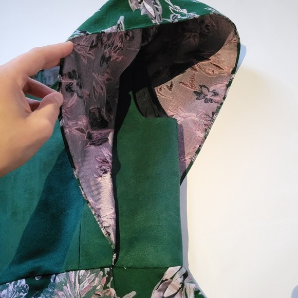 Raquel Couture Green Pink Boutique Midi Short Sleeve Dress Womans Size 4 - Picture 6 of 9